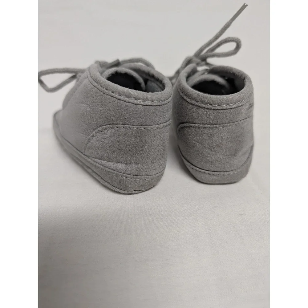 Light Gray Infant Booties Lace Up Infant Sz 11 Unbranded